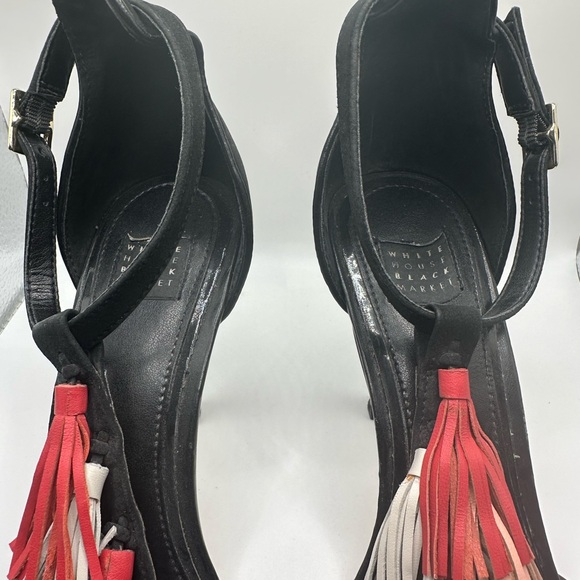 WHBM Black Suede Tassel Heels - Picture 7 of 11